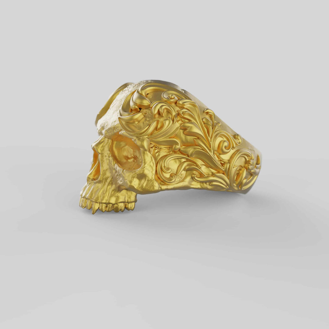 Floral Skull Ring