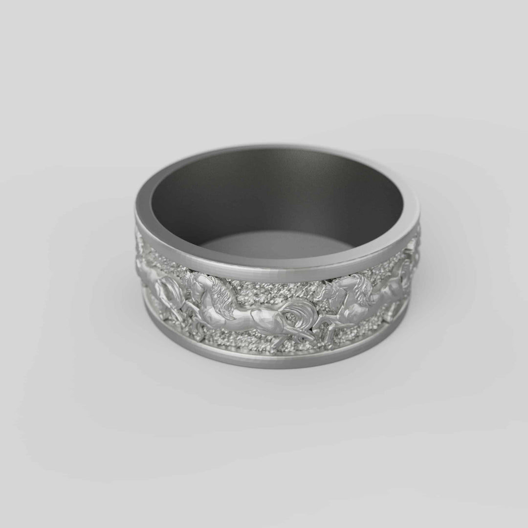 Running Horse Band Ring