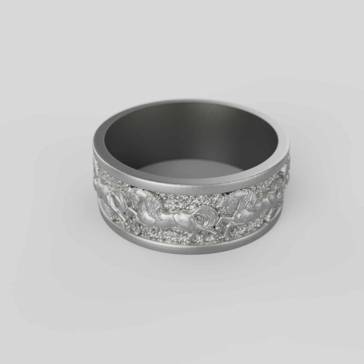 Running Horse Band Ring