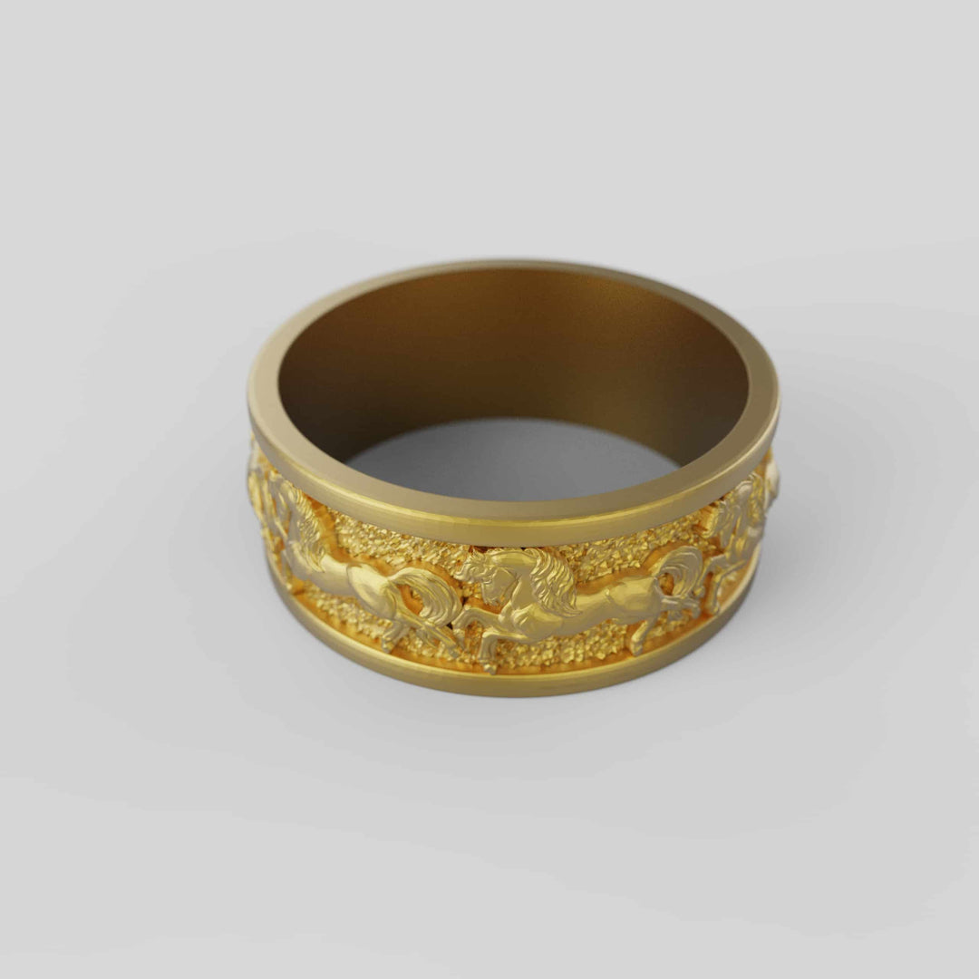 Running Horse Band Ring