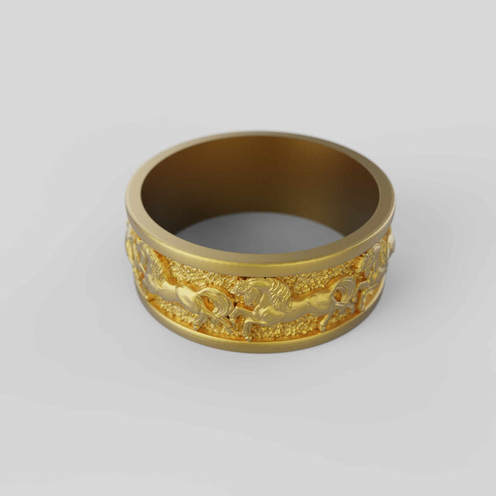 Running Horse Band Ring