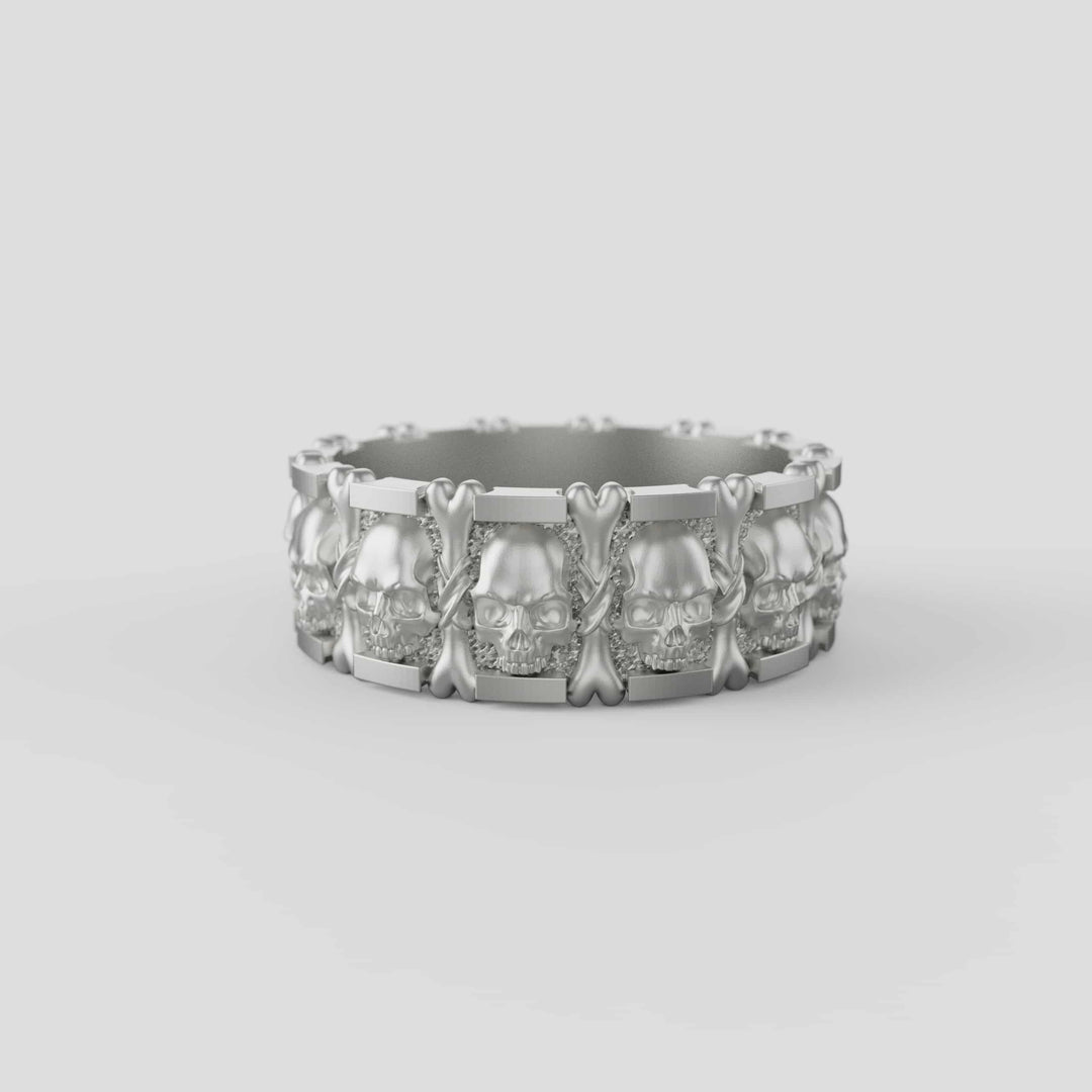 Skull and Bone Band Ring