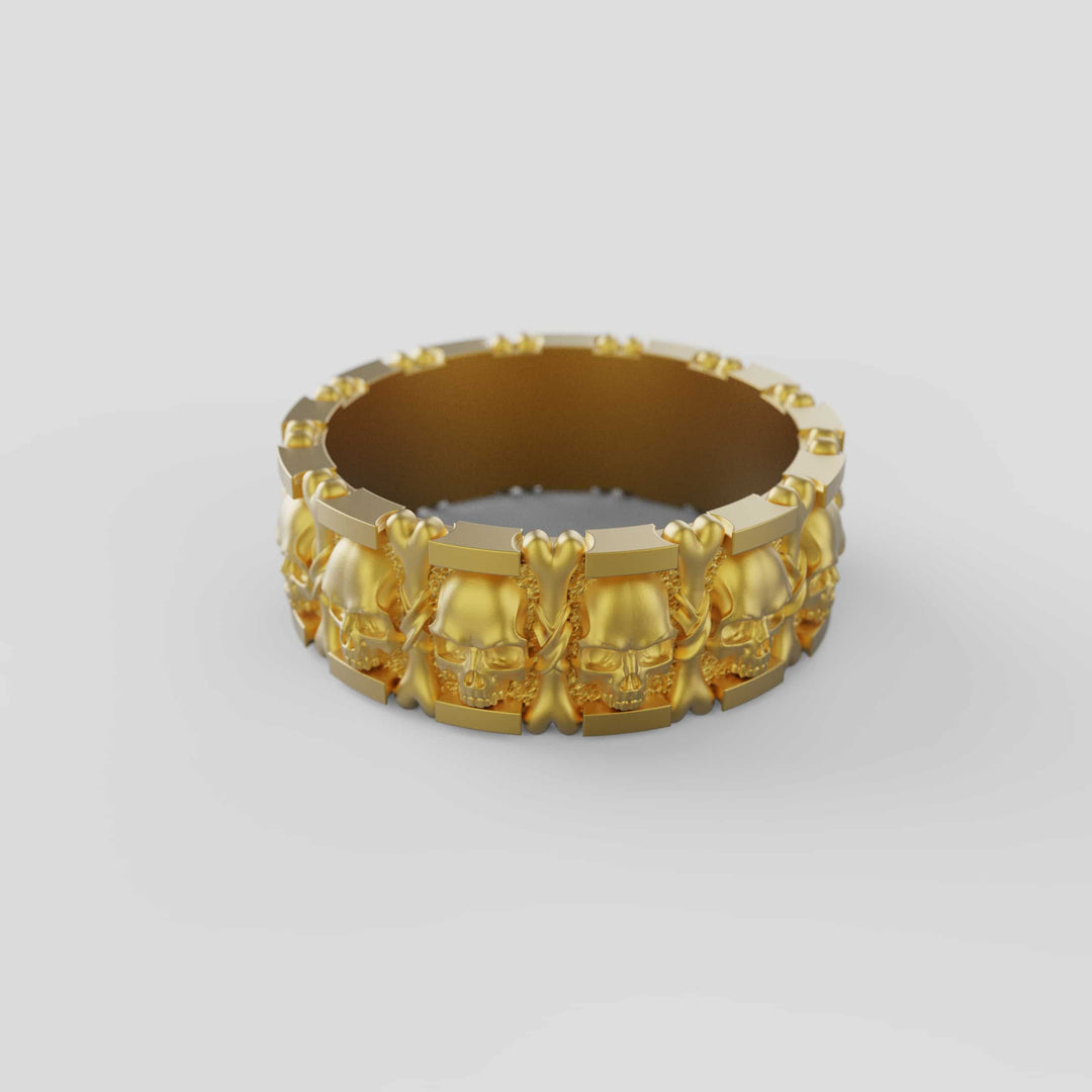 Skull and Bone Band Ring