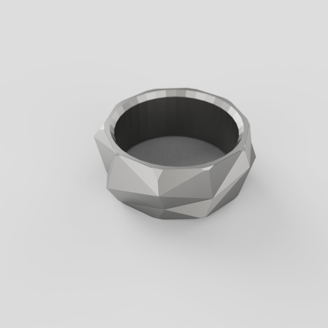 Faceted Geometric Band Ring