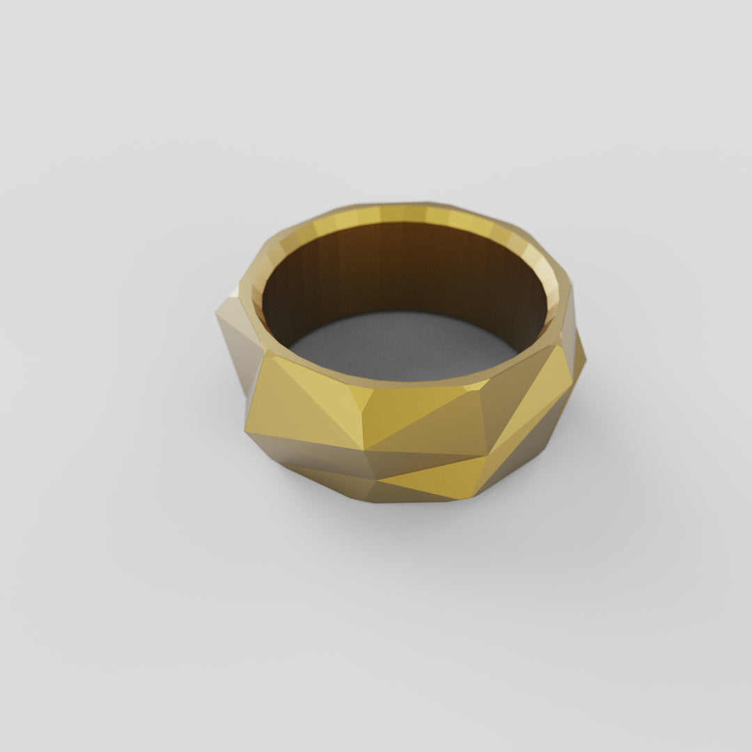 Faceted Geometric Band Ring