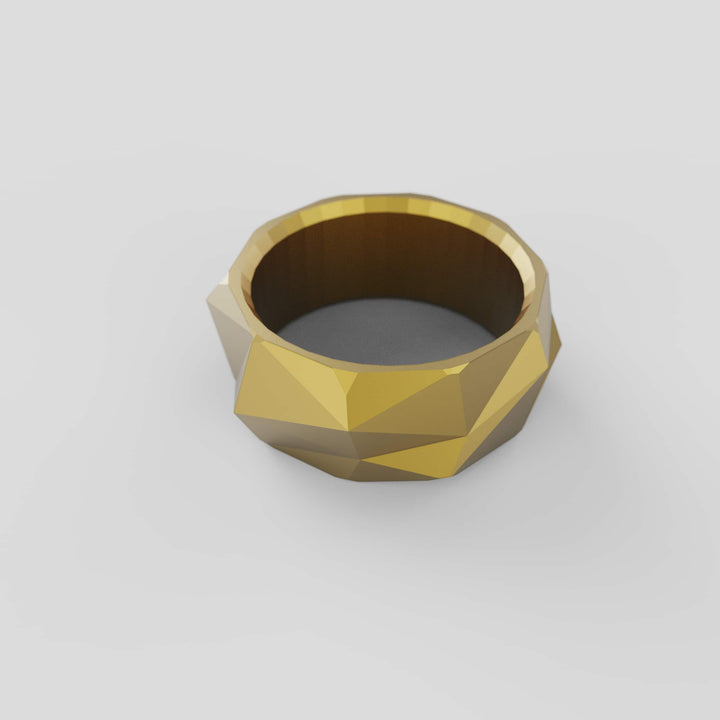 Faceted Geometric Band Ring