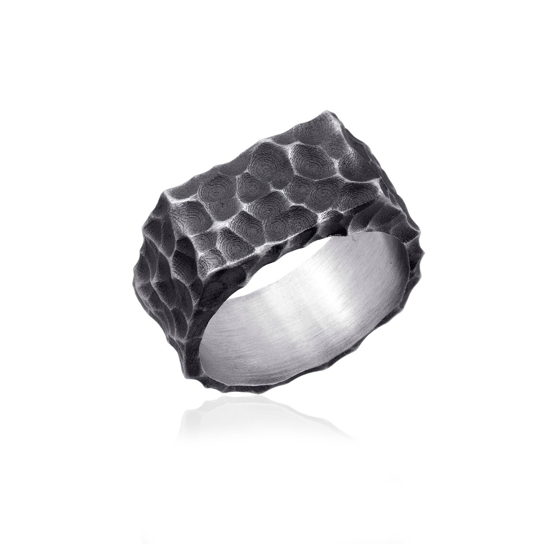 Volcanic Texture Signet Ring