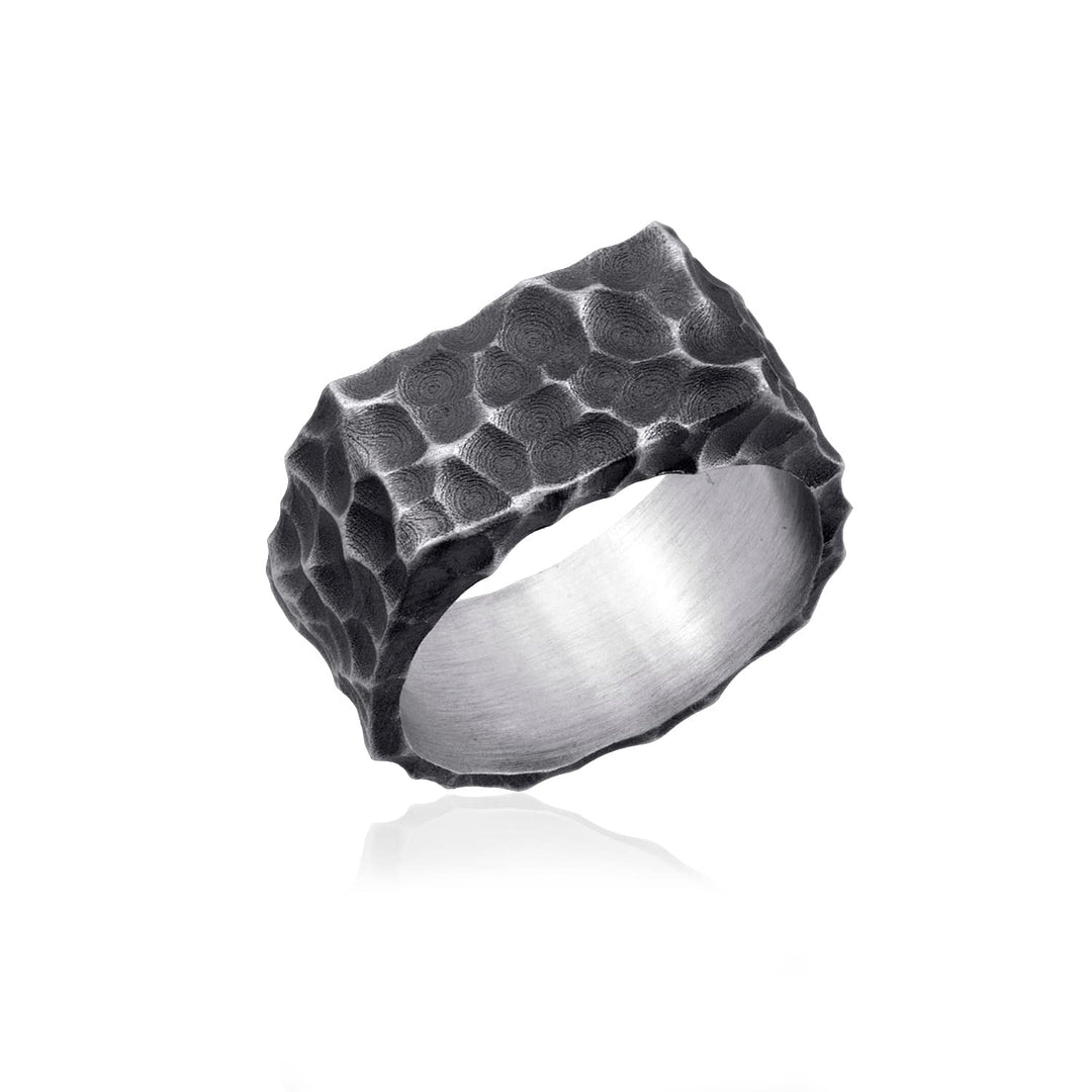 Volcanic Texture Signet Ring