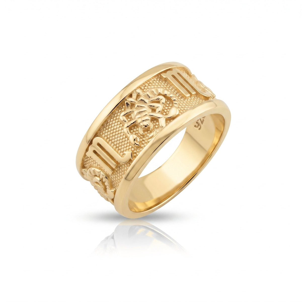 Scorpio Zodiac Silver Band Ring