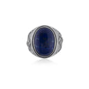 eagle and wolf lapis lazuli ring top view