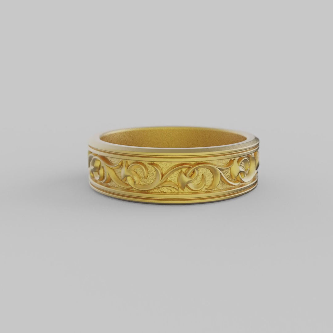 Vintage Floral Band Ring