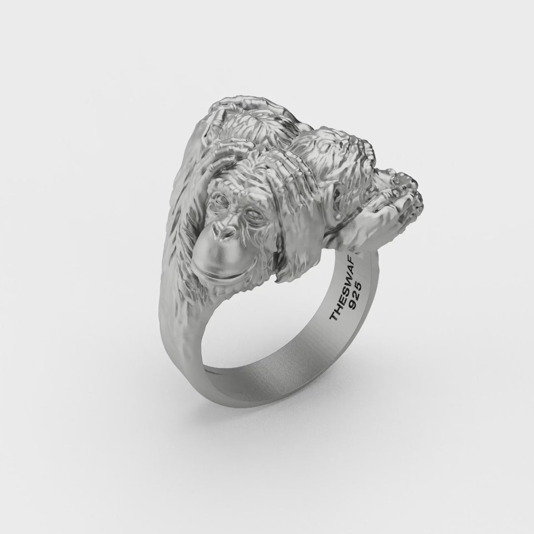 No See No Hear No Speak Evil Ring