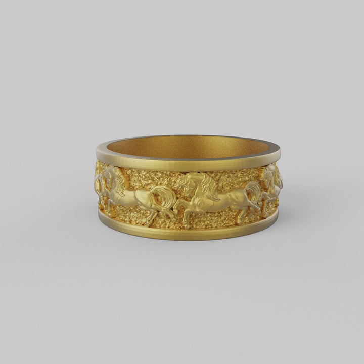 Running Horse Band Ring
