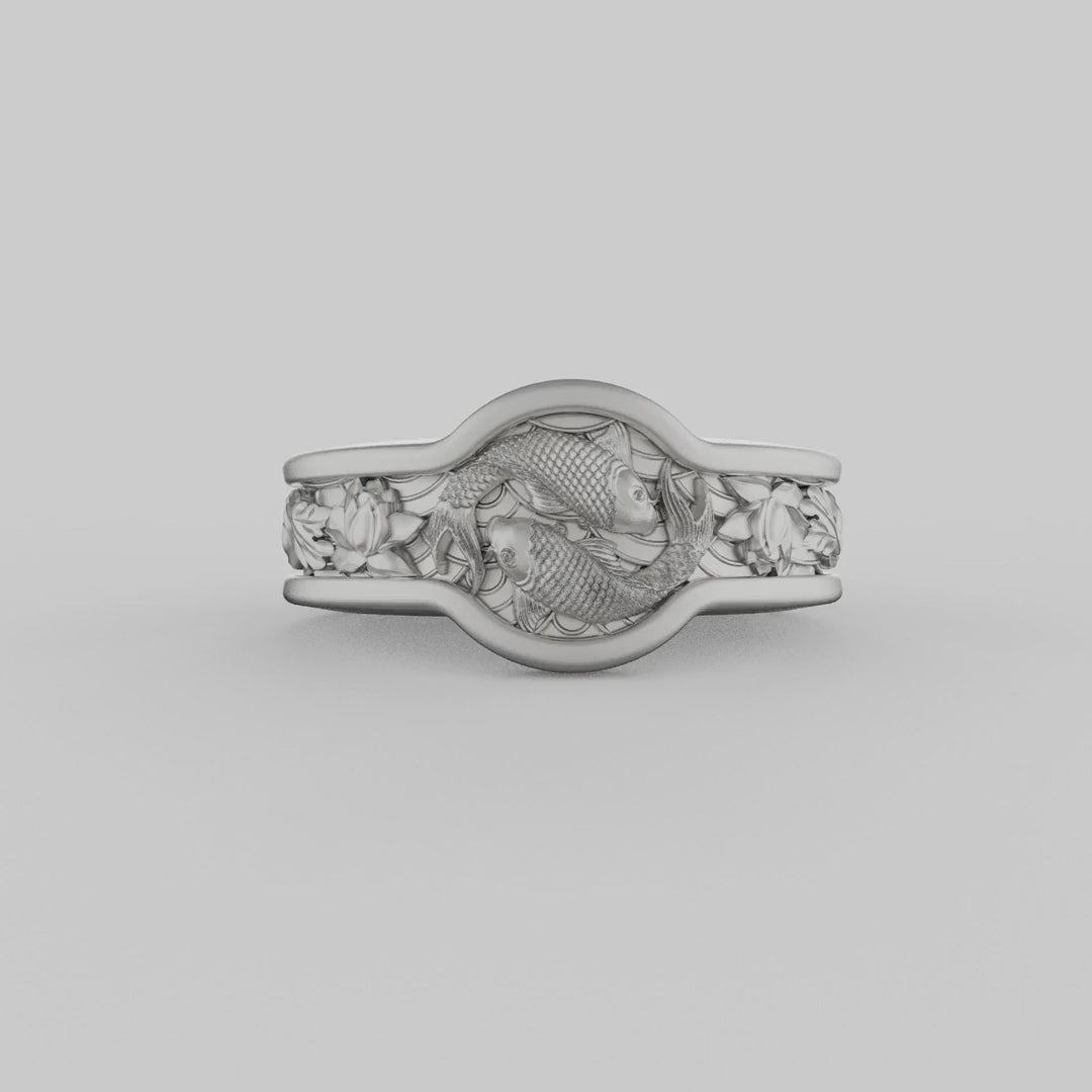 Yin Yang Koi Fish Ring