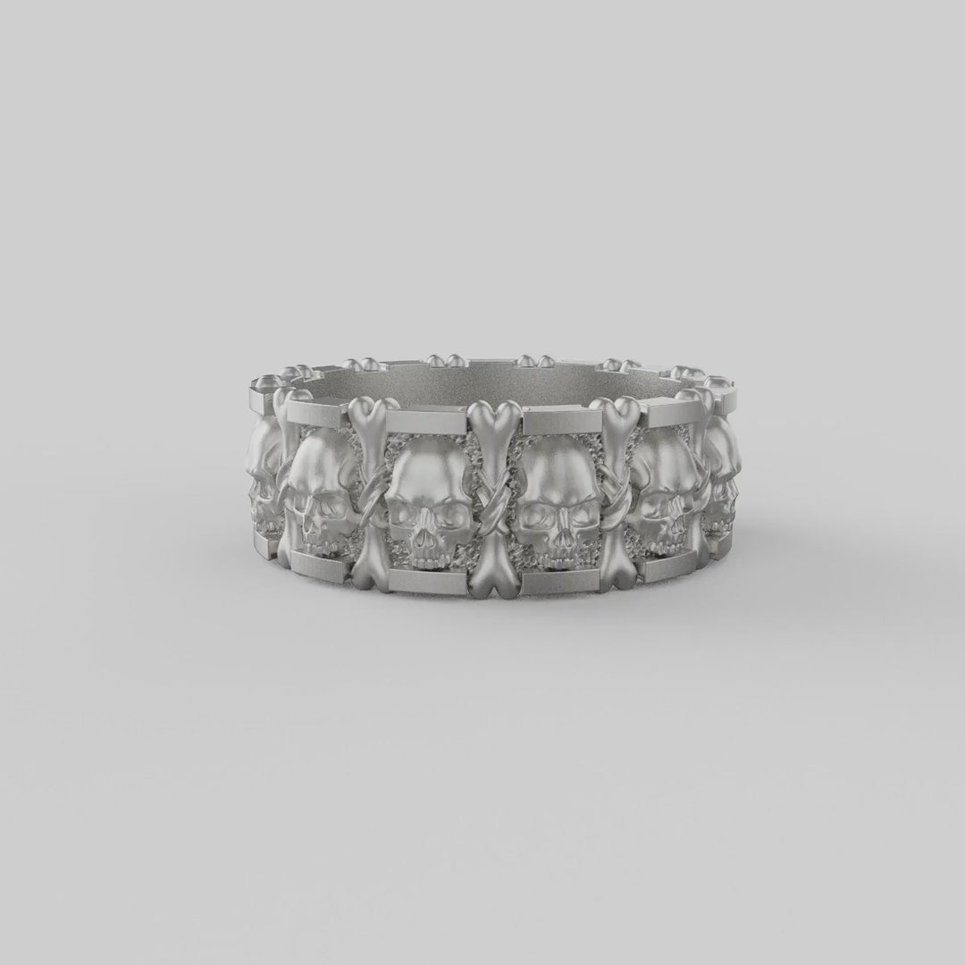 Skull and Bone Band Ring