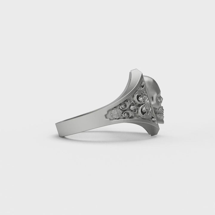 Patterned Skull Ring