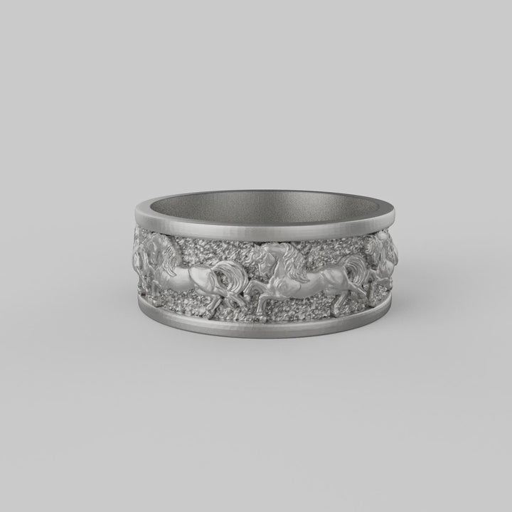 Running Horse Band Ring