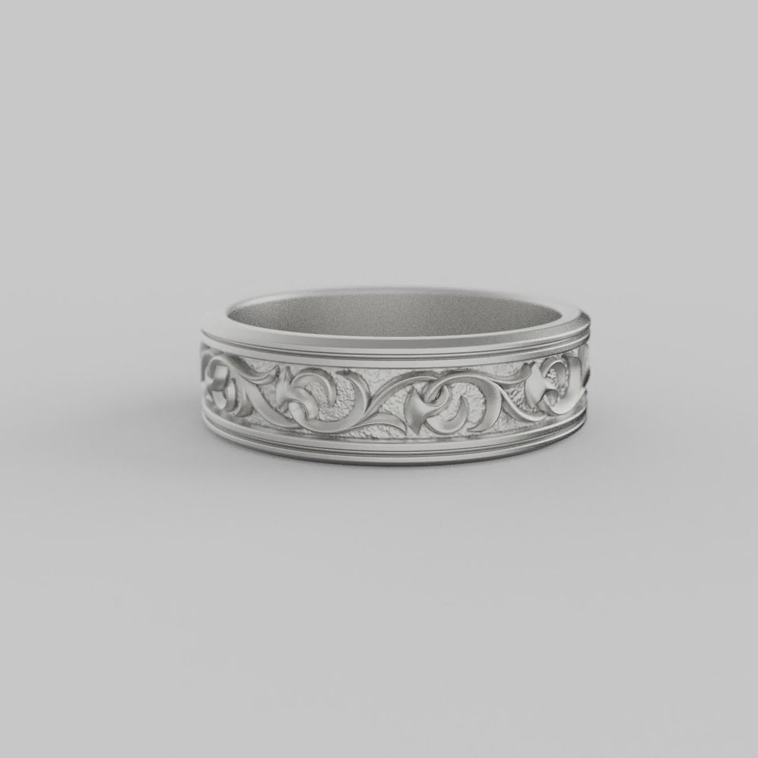Vintage Floral Band Ring