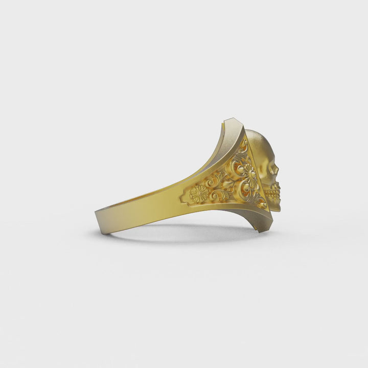 Patterned Skull Ring