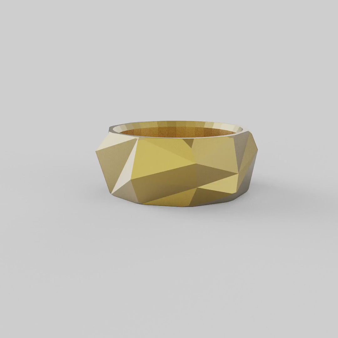 Faceted Geometric Band Ring