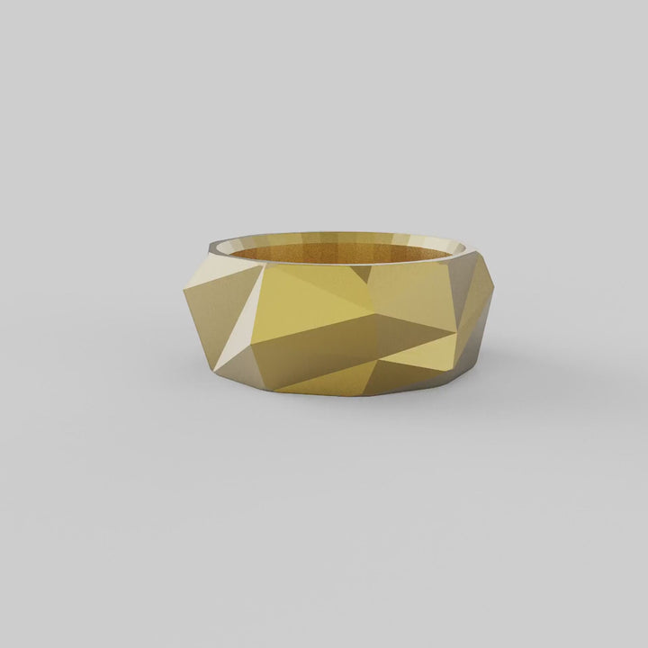 Faceted Geometric Band Ring
