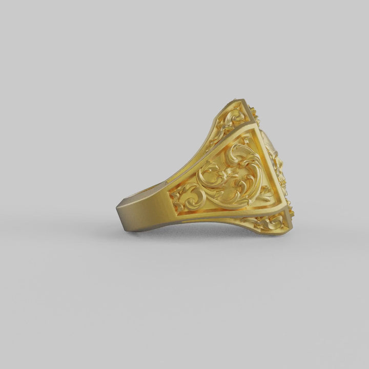 Baroque Skull Signet Ring