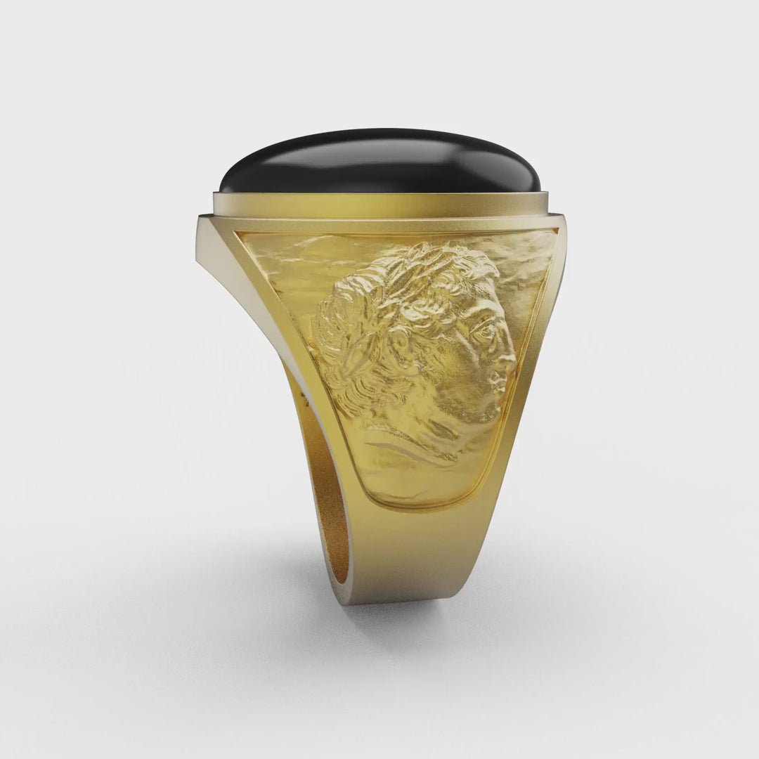 The Philip II Chariot Onyx Ring