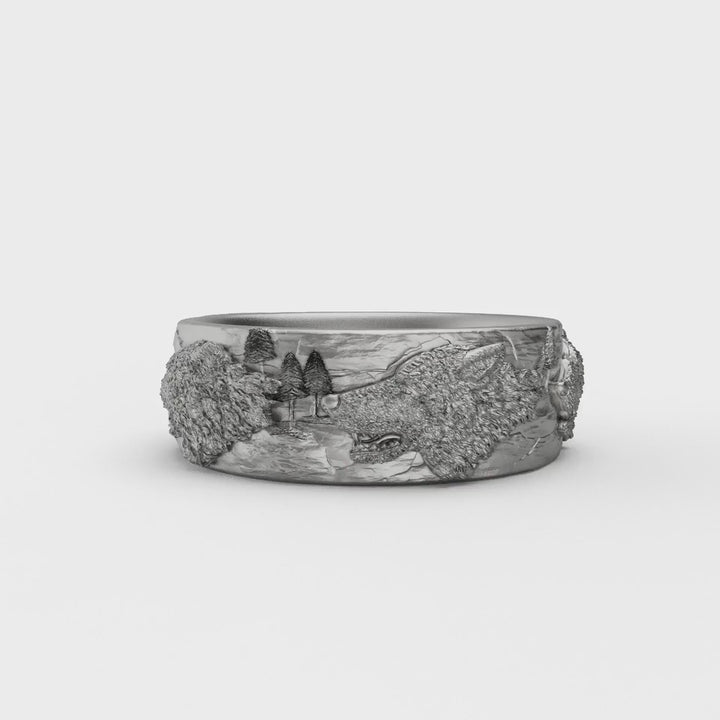 Wild Wolf Band Ring