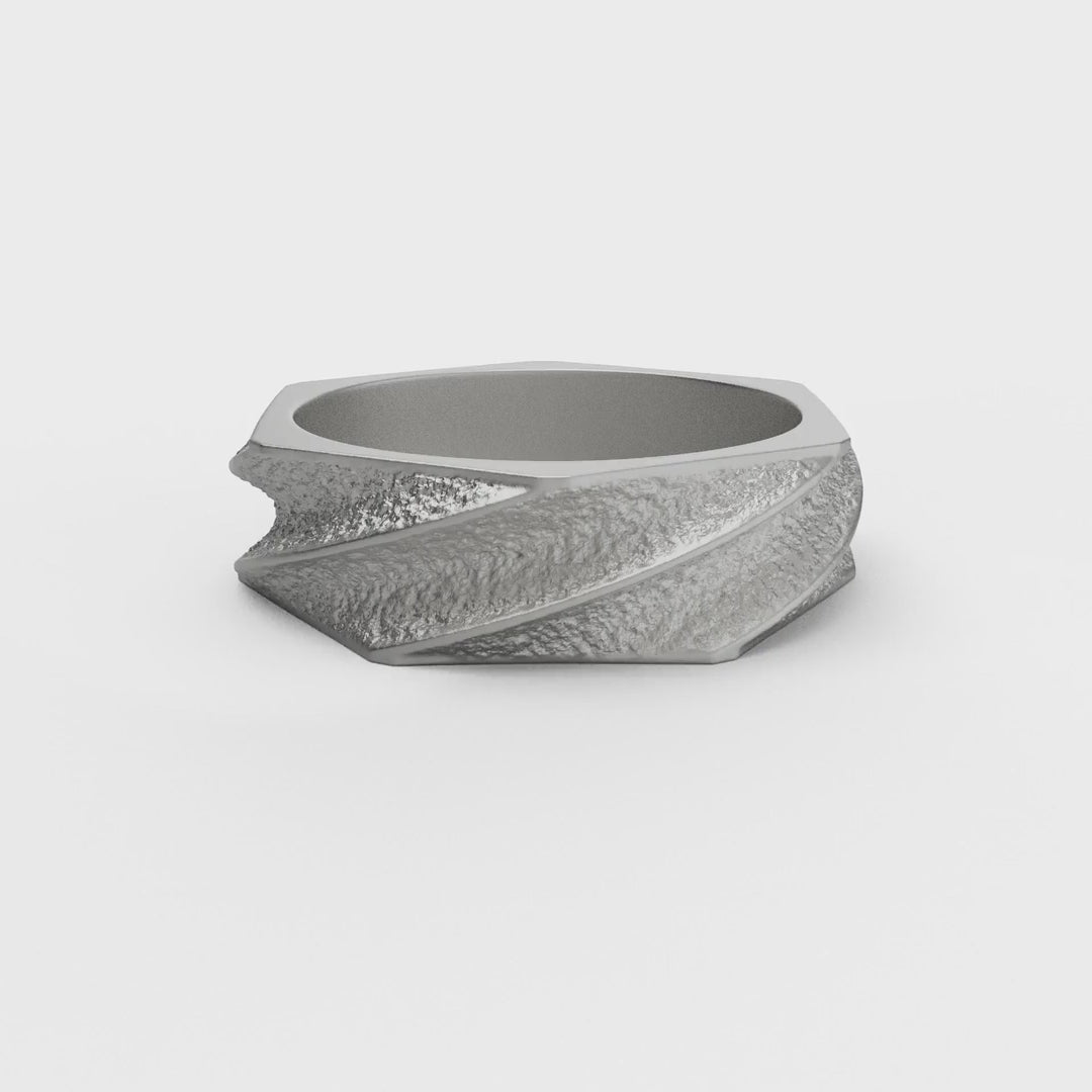 Sculpted Helix Band Ring