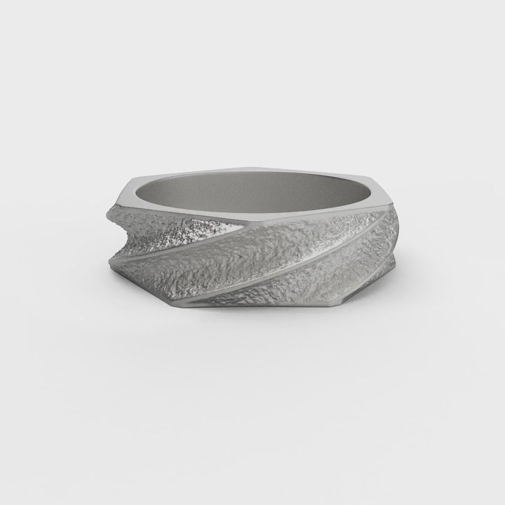 Sculpted Helix Band Ring