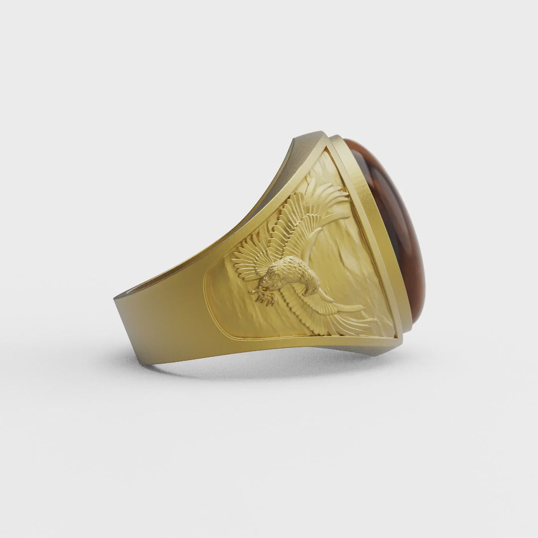 Eagle Tiger Eye Ring