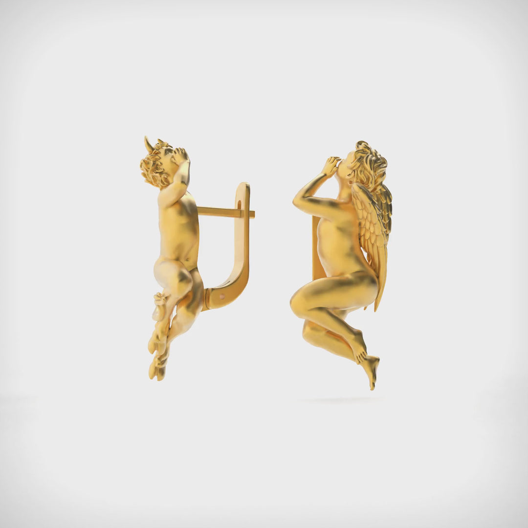Angel and Devil Whispering Earrings