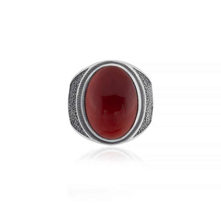 tree of life carnelian ring top view