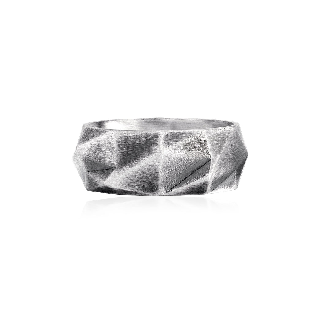 Faceted Geometric Band Ring