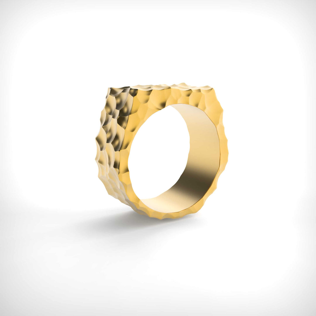 Volcanic Texture Signet Ring