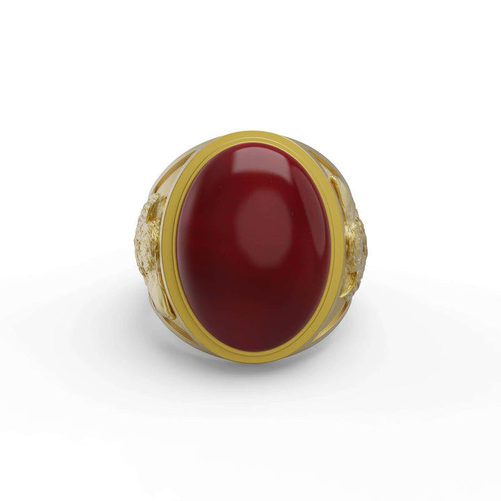 Noble Wolf Carnelian Ring