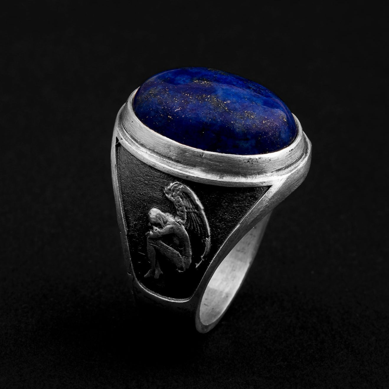 sterling silver Angel Lapis Gemstone Ring