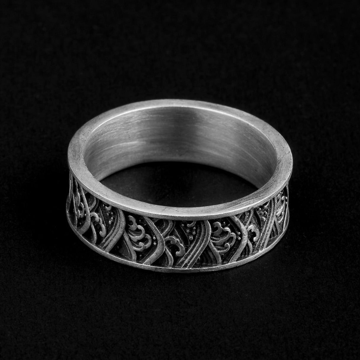 handmade sterling silver Great Wave Off Kanagawa Ring