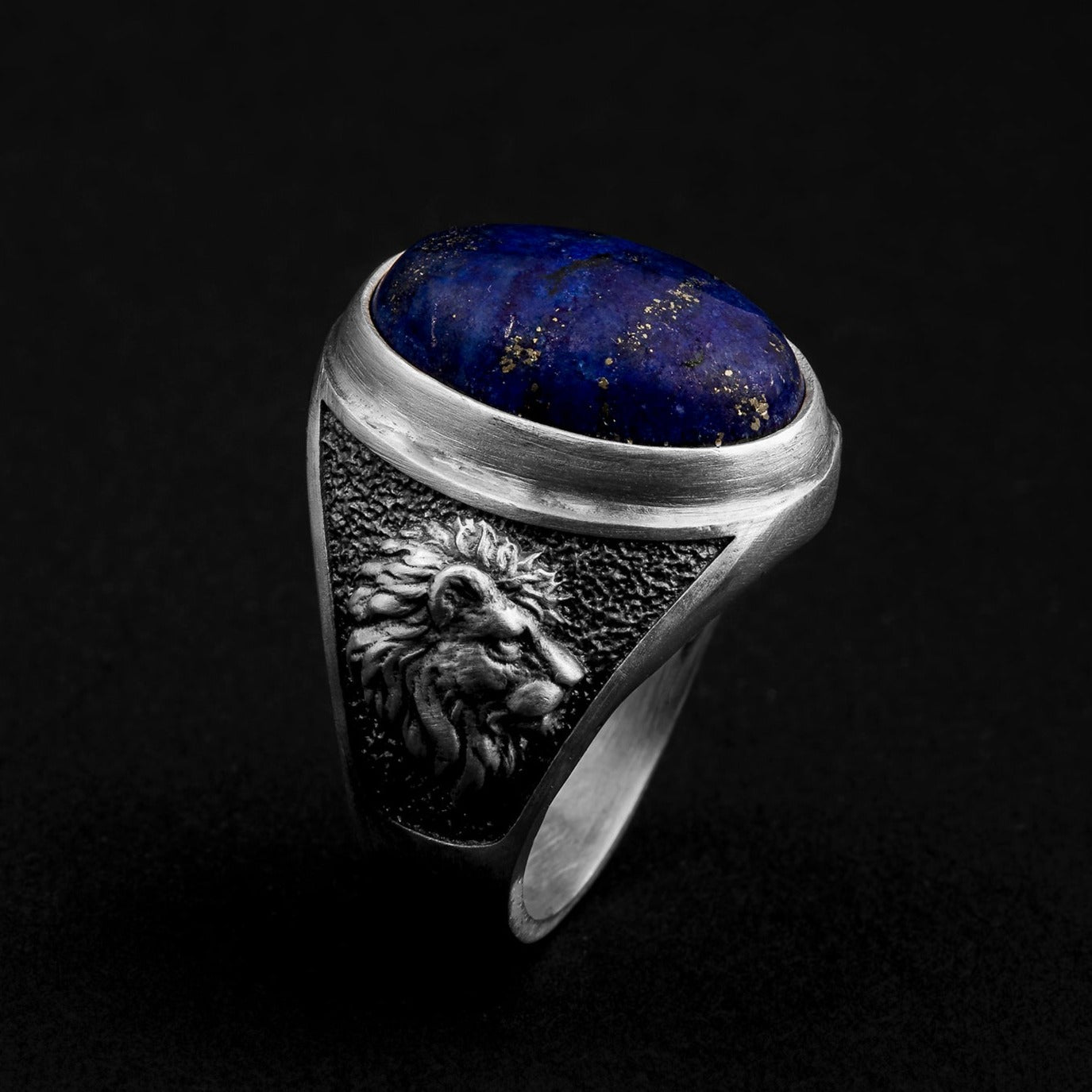 sterling silver Lion Lapis Gemstone Ring