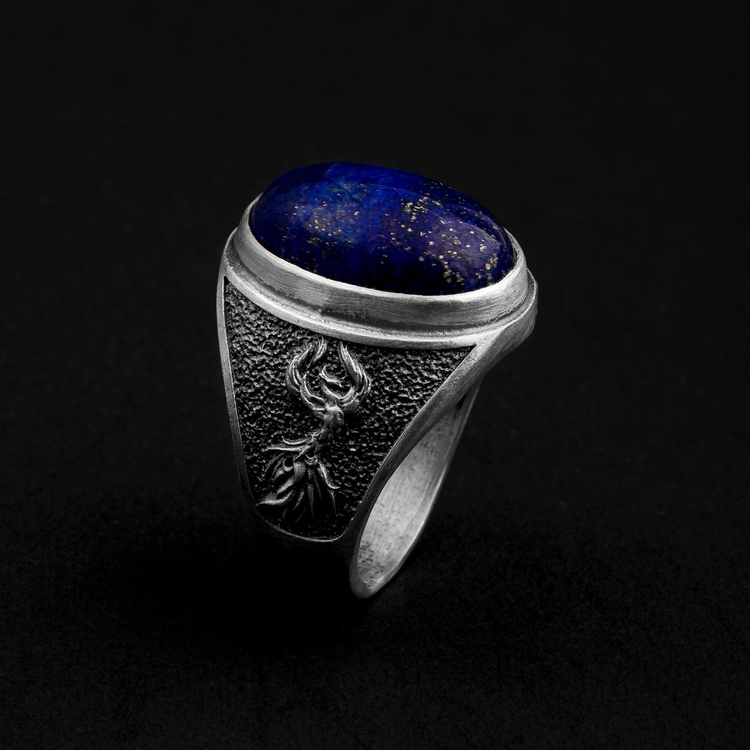 handmade sterling silver Phoenix Lapis Gemstone Ring