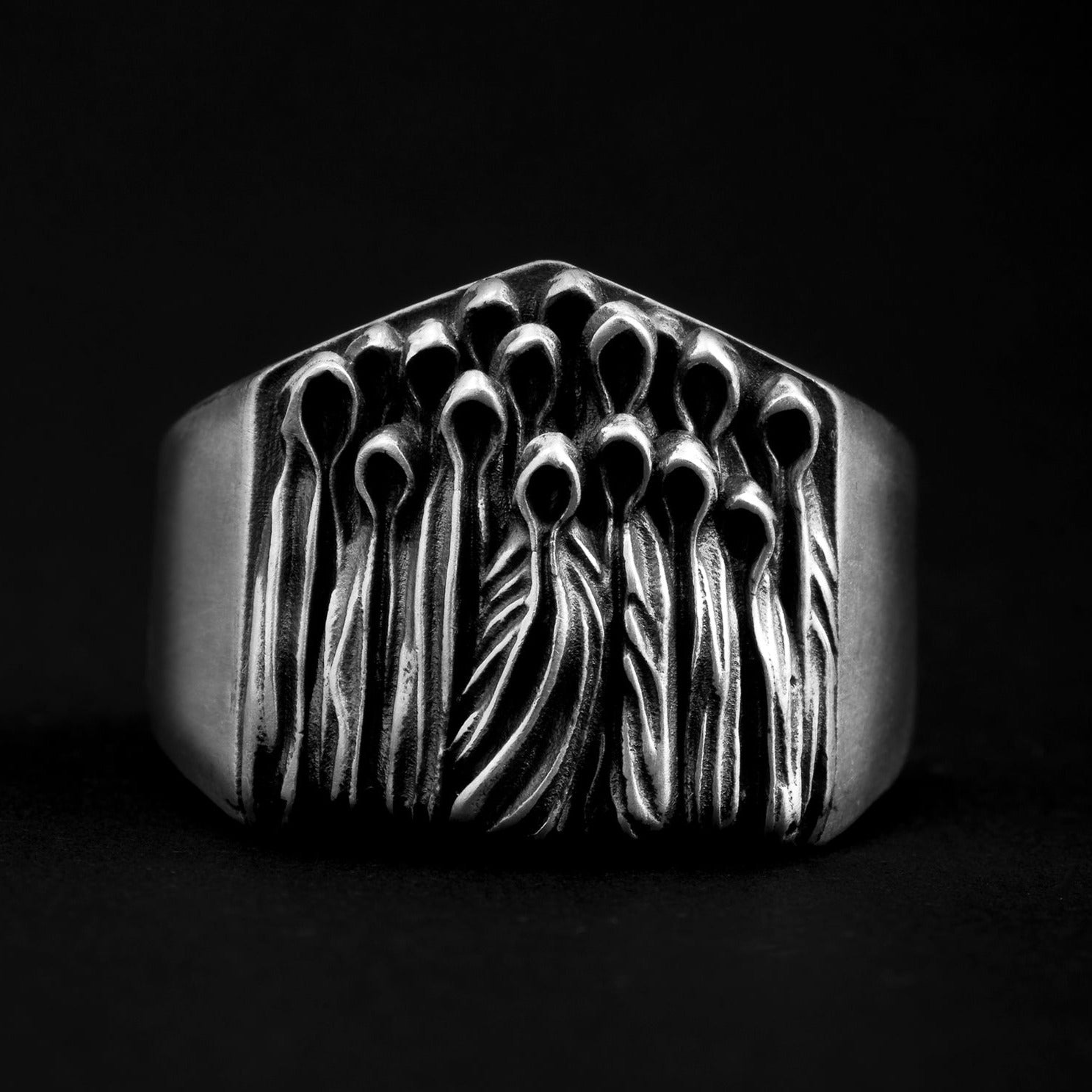 handmade sterling silver Creepy Ghost Ring