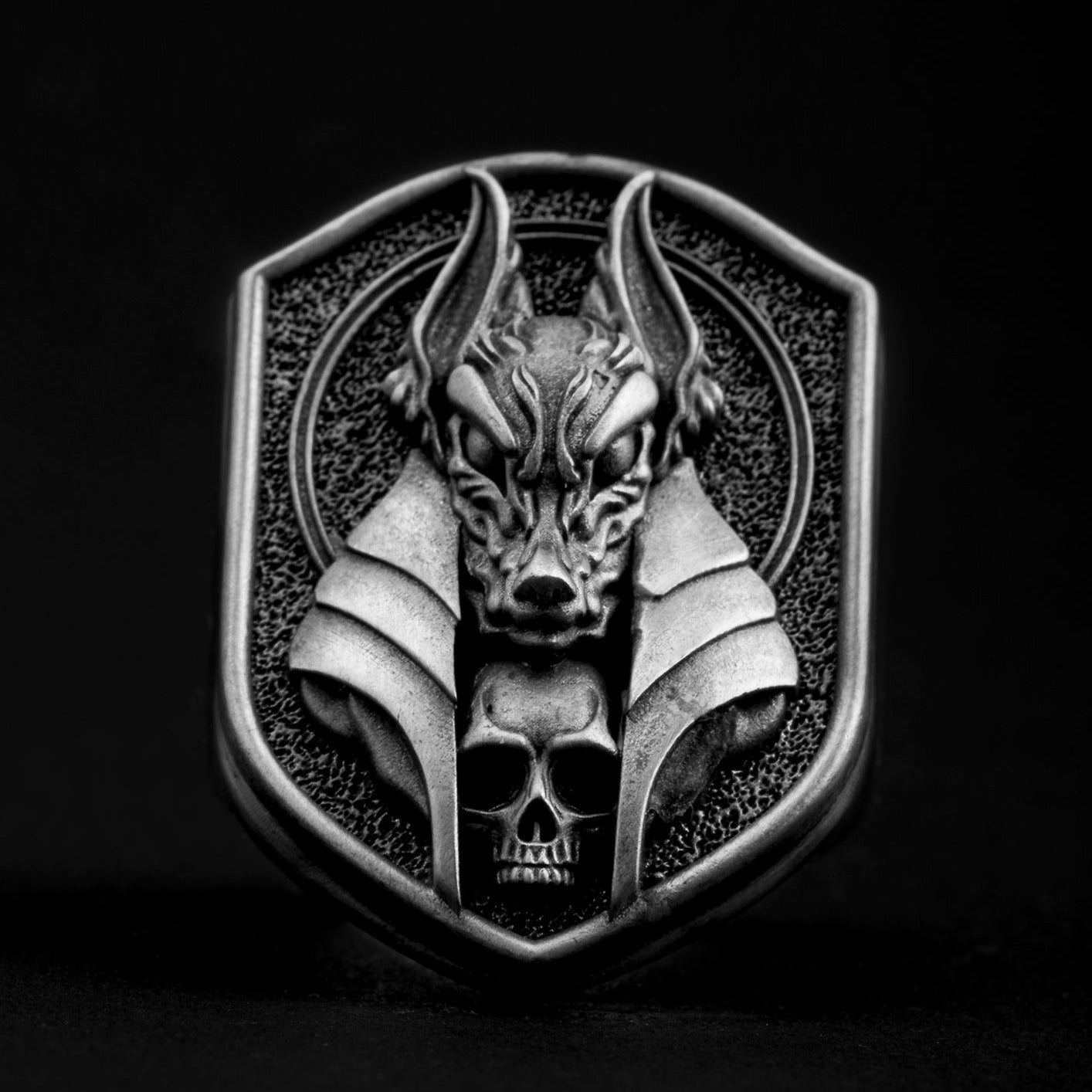 handmade and sterling silver Egypt Anubis Ring