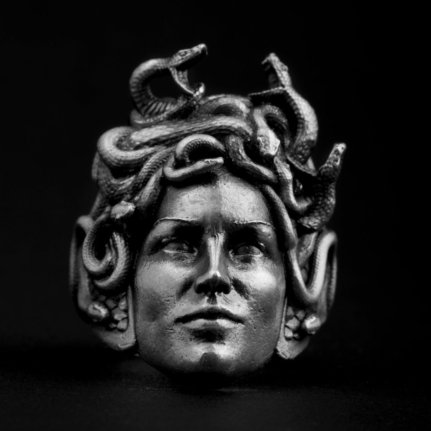 sterling silver Gorgon Medusa Ring