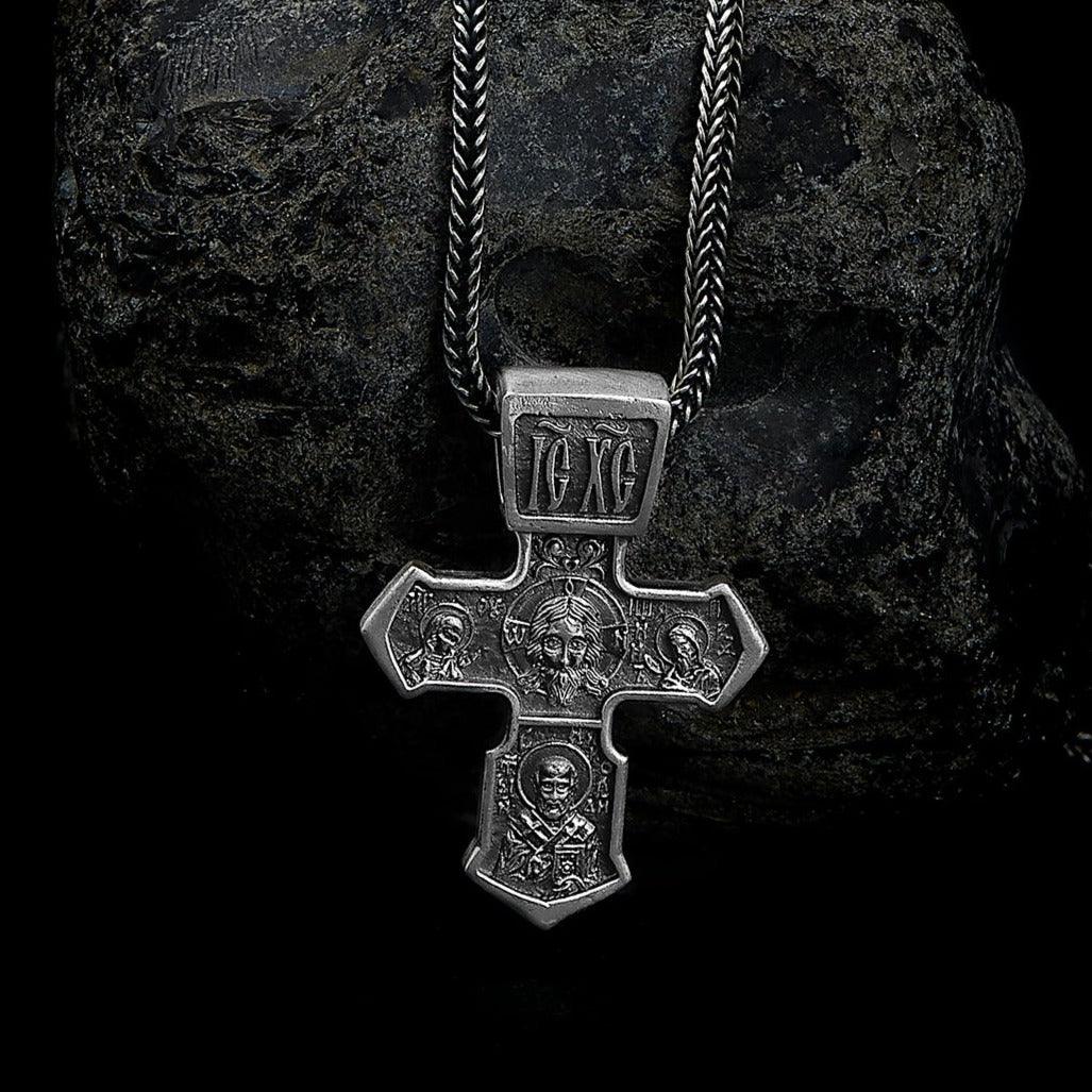 handmade sterling silver Jesus Christian Cross Necklace