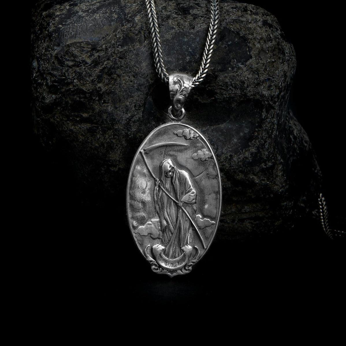 handmade sterling silver Life And Death Double Sided Necklace