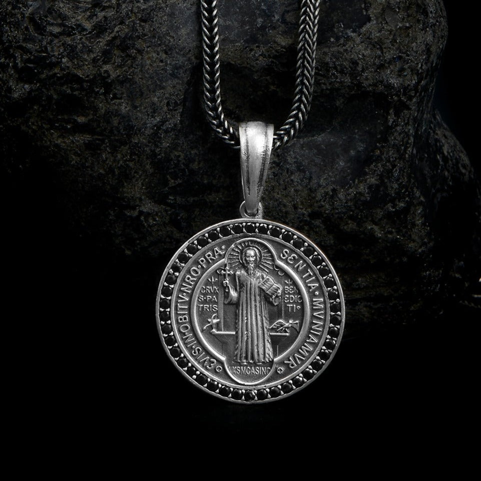 handmade sterling silver Saint Benedict Necklace