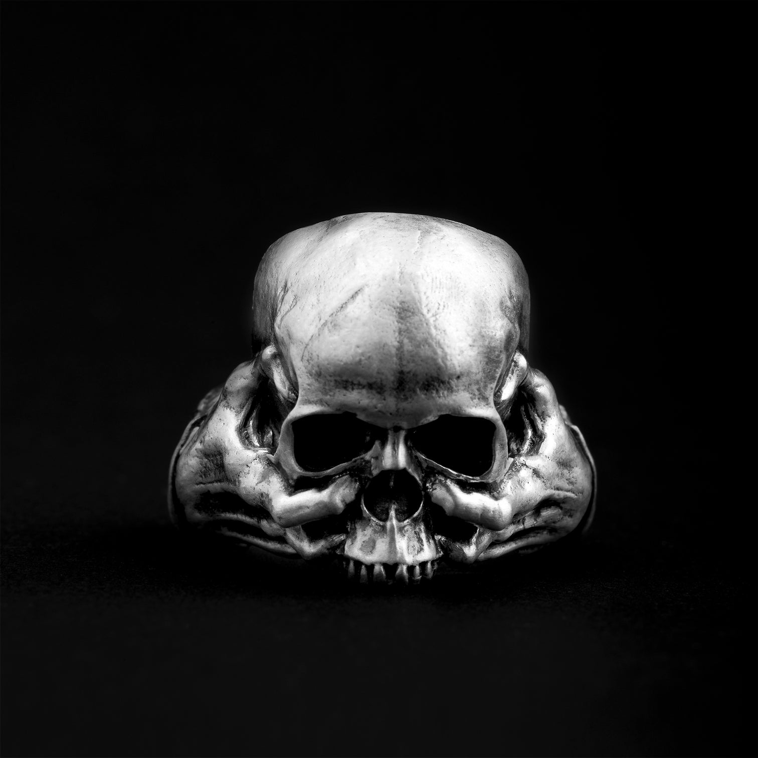 handmade sterling silver Skull Head Ring