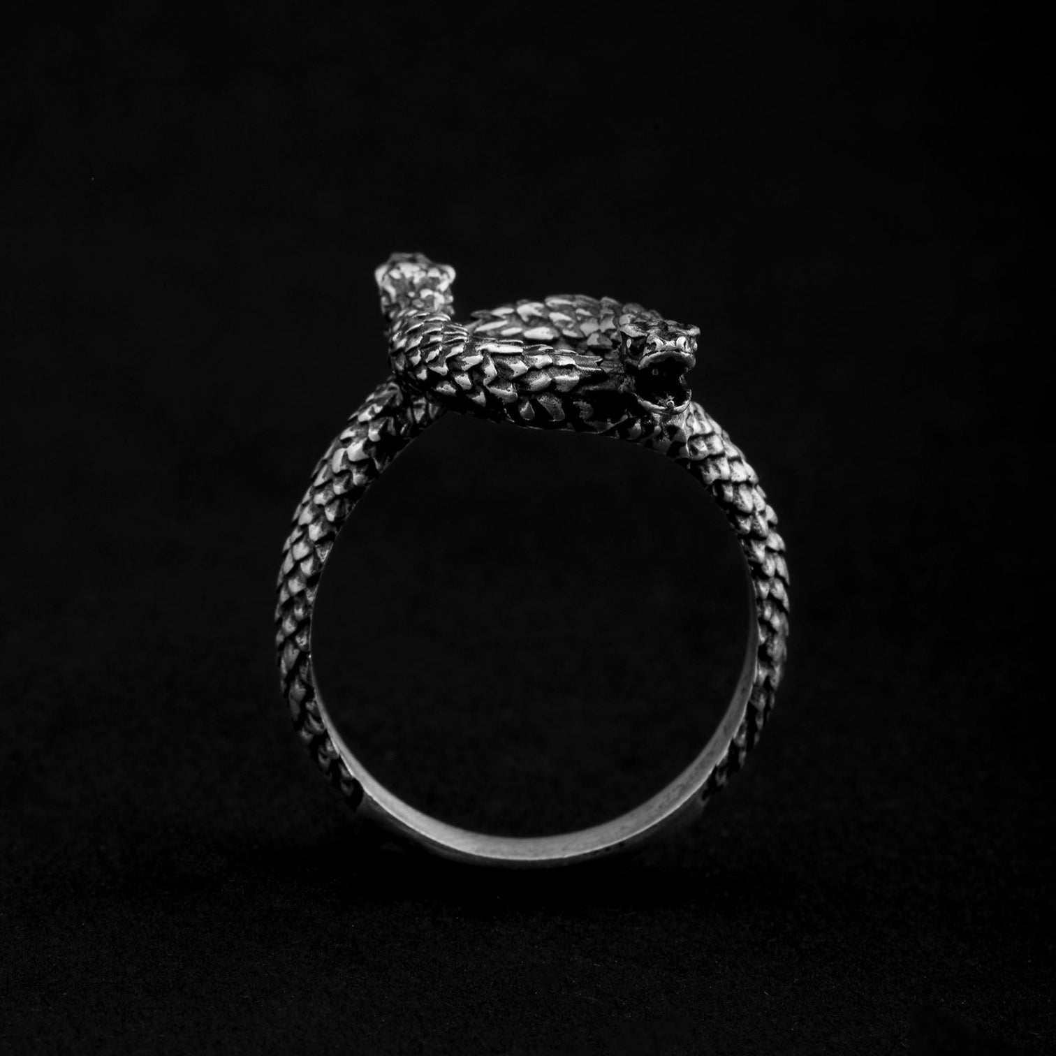 handmade sterling silver Two-Headed Snake Ring