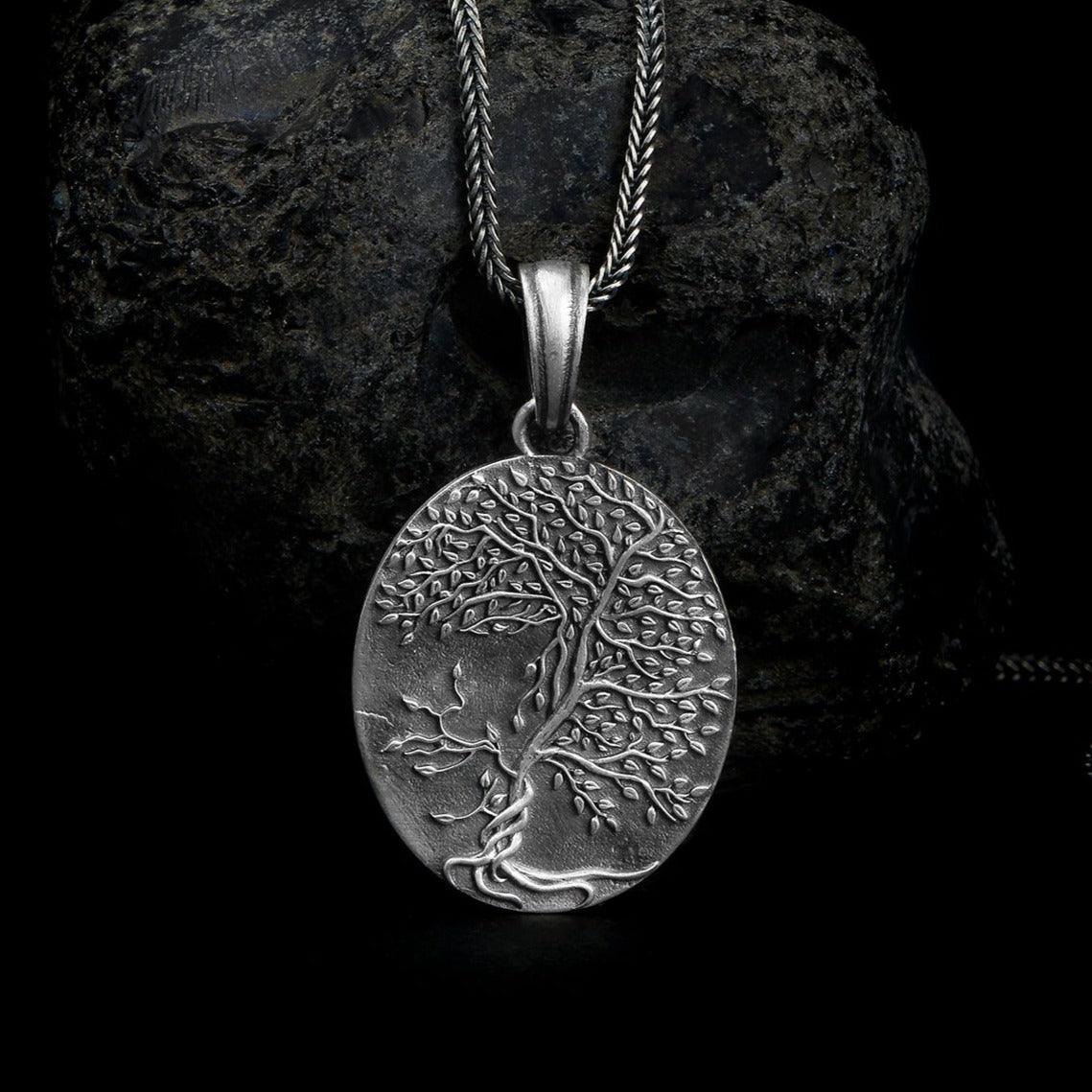 925 silver Yggdrasil tree of life necklace, deep-rooted connections, family ties