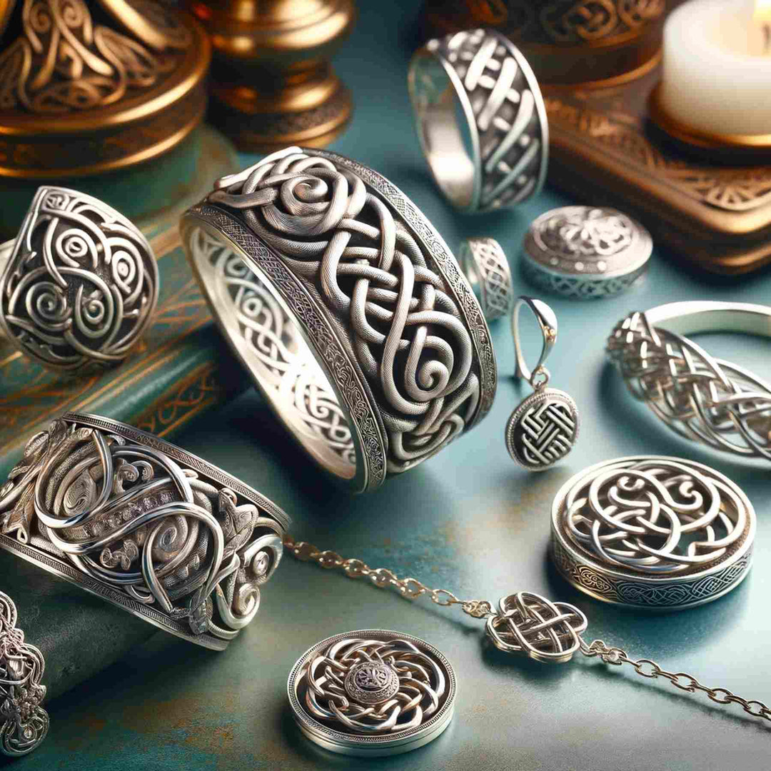 Elegance Of Sterling Silver in Celtic Jewelry, rings, necklaces.